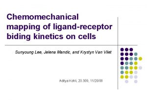 Chemomechanical mapping of ligandreceptor biding kinetics on cells