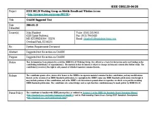 IEEE C 802 20 0426 Project IEEE 802