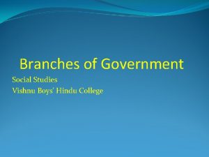 Branches of Government Social Studies Vishnu Boys Hindu