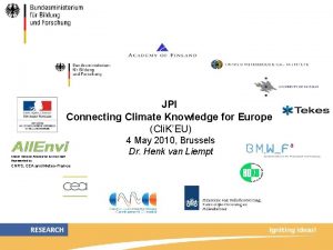 JPI Connecting Climate Knowledge for Europe Cli KEU