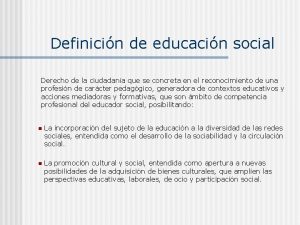 Definicin de educacin social Derecho de la ciudadana