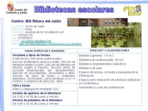 Centro IES Ribera del Jaln Localidad Arcos de