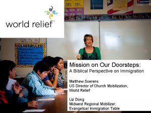 Mission on Our Doorsteps A Biblical Perspective on