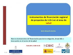 V 002 Instrumentos de financiacin regional de proyectos