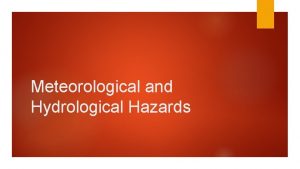 Meteorological and Hydrological Hazards Vocabulary The Equator an