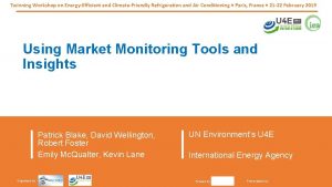 Twinning Workshop on EnergyEfficient and ClimateFriendly Refrigeration and