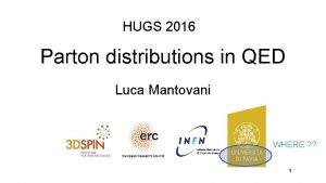 HUGS 2016 Parton distributions in QED Luca Mantovani