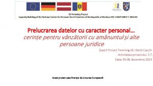 Prelucrarea datelor cu caracter personal cerine pentru vnztorii