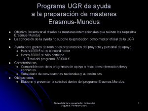 Programa UGR de ayuda a la preparacin de