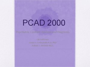 PCAD 2000 Psychiatric Content Analysis and Diagnosis GB