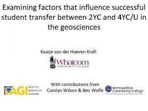 Examining factors that influence successful student transfer between