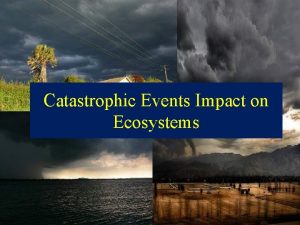 Catastrophic Events Impact on Ecosystems Tornadoes Hurricanes Floods