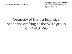 Submitted by the IWG on VMAD Informal document