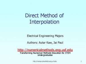 Direct Method of Interpolation Electrical Engineering Majors Authors