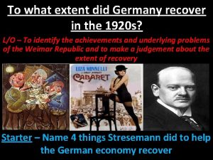 To what extent did Germany recover in the