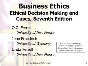 Business Ethical Decision Making and Cases Seventh Edition