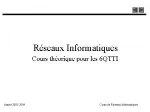 Rseaux Informatiques Cours thorique pour les 6 QTTI
