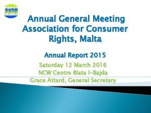 Annual General Meeting Association for Consumer Rights Malta