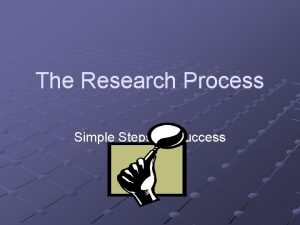 The Research Process Simple Steps for Success Developing