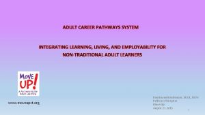 ADULT CAREER PATHWAYS SYSTEM INTEGRATING LEARNING LIVING AND