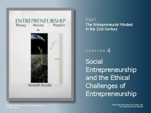 Part I The Entrepreneurial Mindset in the 21