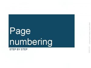 12132021 STEP BY STEP page number footers and