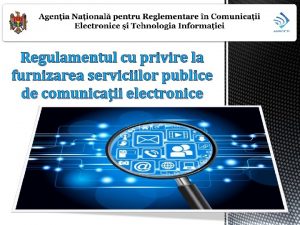 Regulamentul cu privire la furnizarea serviciilor publice de