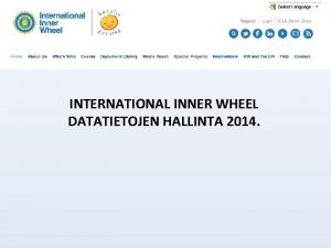 INTERNATIONAL INNER WHEEL DATATIETOJEN HALLINTA 2014 LEVELS Datatiedostojen