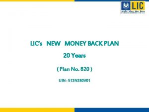 LICs NEW MONEY BACK PLAN 20 Years Plan