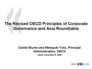 The Revised OECD Principles of Corporate Governance and