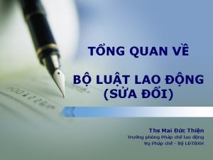 TNG QUAN V B LUT LAO NG SA