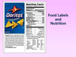 Food Labels and Nutrition What is a Food