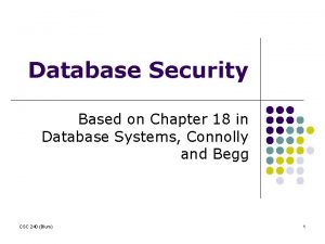 Database Security Based on Chapter 18 in Database