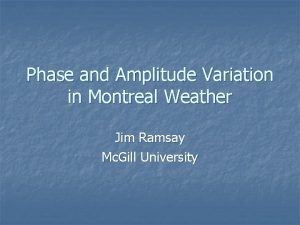 Phase and Amplitude Variation in Montreal Weather Jim
