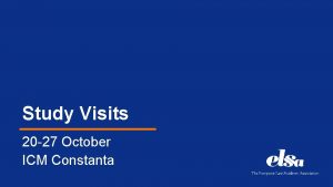 Study Visits 20 27 October ICM Constanta Study