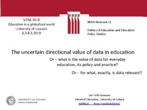 NERA 2019 Education in a globalized world University