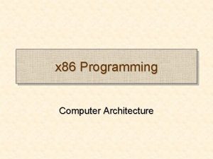 x 86 Programming Computer Architecture CMP Instruction CMP