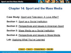 Sport and the Mass Media Chapter 14 Sport