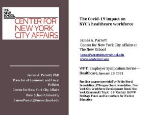 The Covid19 impact on NYCs healthcare workforce James