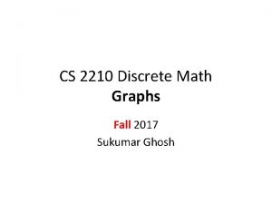 CS 2210 Discrete Math Graphs Fall 2017 Sukumar