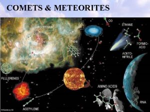 COMETS METEORITES Outline 1 Origin and Structure of
