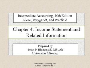 Intermediate Accounting 10 th Edition Kieso Weygandt and