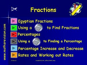 Fractions www mathsrevision com Egyptian Fractions Using a