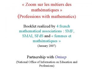 Zoom sur les mtiers des mathmatiques Professions with