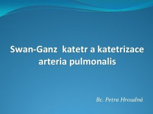 SwanGanz katetr a katetrizace arteria pulmonalis Bc Petra