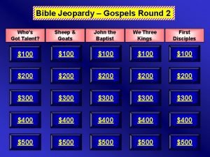 Bible Jeopardy Gospels Round 2 Whos Got Talent