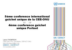 5me conference international guichet unique de la CEEONU