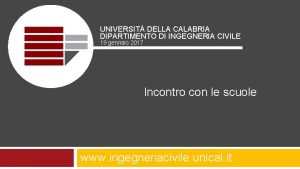 UNIVERSIT DELLA CALABRIA DIPARTIMENTO DI INGEGNERIA CIVILE 19