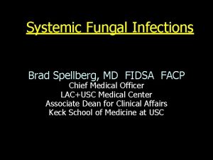Systemic Fungal Infections Brad Spellberg MD FIDSA FACP