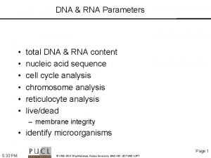 DNA RNA Parameters total DNA RNA content nucleic